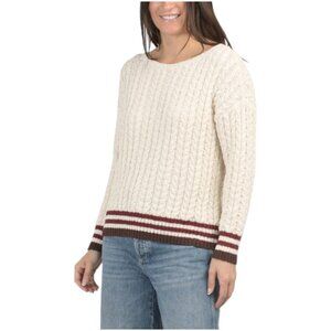 LUSH Varsity Striped Cable Knit Sweater